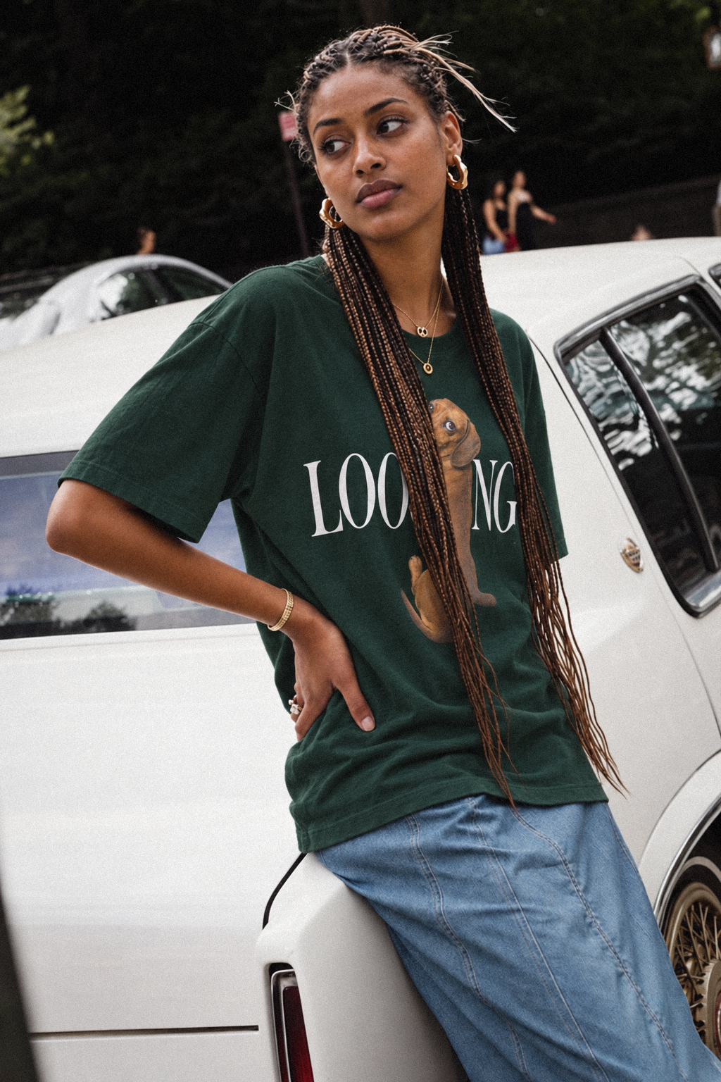 Looong Dachshund Green Tee