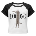 Looong Cat Women's micro rib raglan tee